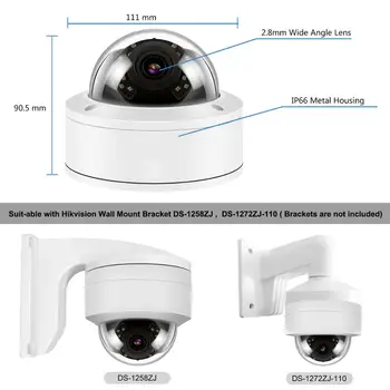 Hikvision OEM-8CH 4K NVR Kit 4/6/8stk 8MP POE IP Security System 4K IP Kamera Indendørs/Udendørs IP66 Plug & Play-2,8 mm Hik-Tilslutning
