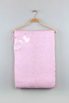Pink baby pige strik strikkede tæppe 80*80 cm bomuld, blød behagelig varm daglig brug babyer tæppe modeller
