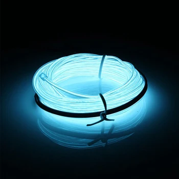 TSLEEN 2/3/5M Bøjelig EL Wire LED-Lys Neon Batteriet Reb Strip julefrokost Dekorativ Lampe