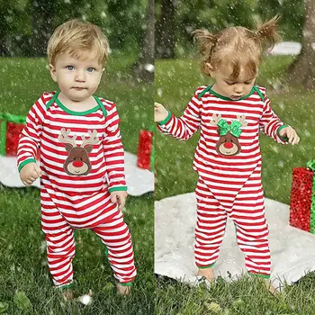 OS Nyfødte Spædbarn Baby Dreng Pige 0-24M Jul Romper Pyjamas Tøj Tøj
