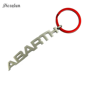 DICAYLUN Abarth Nøglering Auto Key Chain For Fiat Bil Logo Rød Nøglering Rustfrit Stål-Tasten Accesorias Driver Gaver Til Bil Elskere