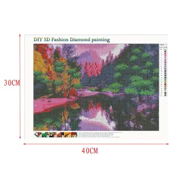 Landskab 5D DIY Fuld Diamant Malerier, Broderier på Tværs af Håndværk Sy Kit Hjem Indretning 425D