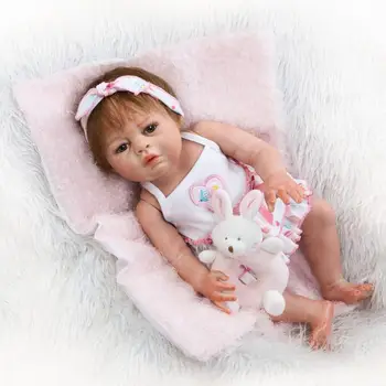 NPK ny simulering fuld vinyl dukke pige køn dukke soft touch 50cm reborn dukke sød gave til dine børn
