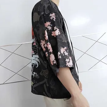 NiceMix Kvinders Dragon Mønster Lovende Skyer Kimono Jakker Japansk Cardigan Retro Jakker Traditionelle Tøj Streatwear