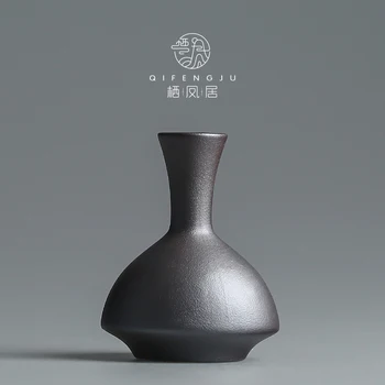 Moderne Keramik Vase kreative sort Bordplade Vaser thydroponic beholdere flower pot Hjem Indretning håndværk Bryllup dekoration