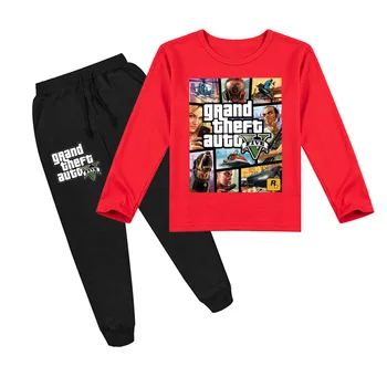 2-16Y 2020 Mode Grand Theft Auto V-GTA 5 T-Shirt, Bukser Sæt 2stk Kids langærmet Toppe Drenge Piger Bukser, Leggings Sæt