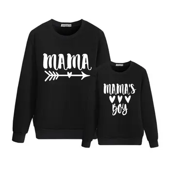 Mor Og Mig Tøj, Mor og Søn Matchende Udstyr Mama ' s Boy T-Shirt Kvinde Kids Baby Drenge Vinter Sweater Familie TShirt Toppe