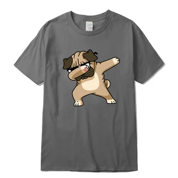 XIN YI kortærmet T-shirt, Top Kvalitet bomuld Pug udskrivning casual løs o-neck t-shirt mænd tshirt cool t-shirt, male t-shirts