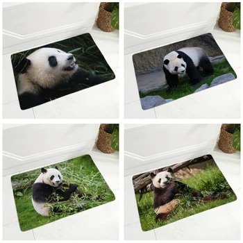 Søde Panda Dørmåtte, Non-Slip Super Blød Flannel 40x60cm Tæppe Indretning Dyr-Gulvtæppe Måtte Gangen for Børn på Værelset