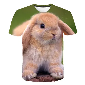 Tegnefilm Kanin Drenge Animal T-Shirt Kids Søde Sorte T-Shirts til Piger Børn T-Shirts til Børn Tøj 2021 Casual Toppe