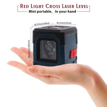 Bærbare Rødt Lys 2 Linje 1 Point Cube Laser-Niveau Cross-line Laser Med Selv-nivellering rød stråle LV2