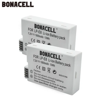 Bonacell V LP-E8 LPE8 Kamera Batteri Til Canon EOS 550D 600D 650D 700D Kiss X4 X5 X6i X7i Rebel T2i T3i T4i T5 Batterier L50.