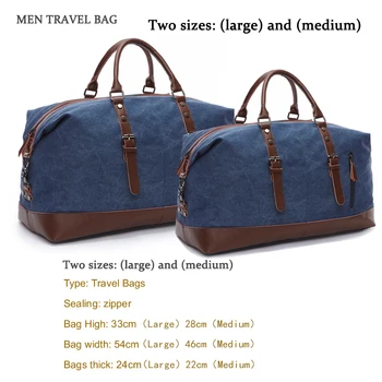 Høj Kvalitet Lærred, Læder Mænd rejsetasker Carry på Bagage Tasker Mænd Duffel Taske Travel Tote Taske Store Weekend Taske Natten