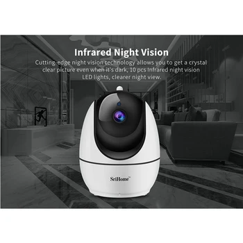 Sricam SH026 3.0 MP IP-Kamera Smart Home CCTV Sikkerhed Indendørs Wifi Cam To-Vejs Audio Night Vision, Motion Detection babyalarm