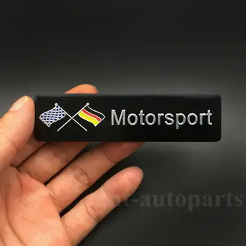 2x Aluminium Motor Sport Tyskland Flag Bilens Bagagerum Bag Logo Badge Mærkater Mærkat