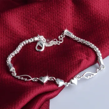 Mode Smykker 925 Sterling Sølv Armbånd Elsker Kvinde, Armbånd og Charme Armbånd Smykker Gave