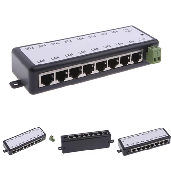 8 Port POE Injector For CCTV Overvågning, IP-Kameraer, Power Over Ethernet Adapter Ny