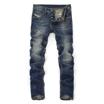 Nyt Mærke Mænds Jeans Mode Designer Nødlidende Ripped Jeans Mænd Straight Fit Jeans Til Mænd,Bomuld Af Høj Kvalitet Jeans