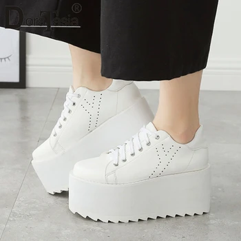 DORATASIA 2020 Ny Pige Mode Høj Platform Sneakers High Wedges Lejligheder Kvinder Ins Hot Reflekterende laksko Kvinde