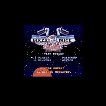 Biker Mice From Mars (NTSC Version 16 Bit 46 Pin Stor Grå Spil Kort For USA Spillere
