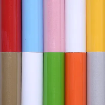 Gamle Møbler Dekorative Film Garderobe Skab Maling Mærkat PVC Selvklæbende Tapet Vandtæt Home Decor Wall Sticker Rød
