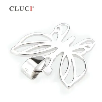 CLUCI Sølv 925 Butterfly Pearl hængende Pendel-Montering for Kvinder Halskæde Smykker at Gøre 925 Sterling Sølv Vedhæng Smykker SP021SB