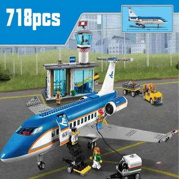 718pcs City Fly-Serien Internationale Lufthavn Flyvemaskine byggesten Sæt Tal Mursten Legetøj Børn