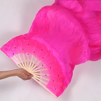 1,8 m Farverige Hånd Lavet Kvinder Mavedans Fans Værktøjer til Simulering Silke, Bambus Lange Slør Fans for Kvinder~3