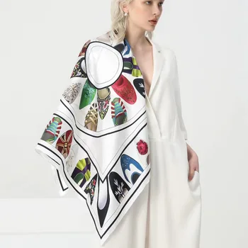 Silke Tørklæde Sjal Foulard Unikke Design, Mode Tørklæder til Kvinder 35