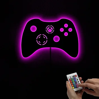 Retro Arcade Gamepad Controller-Form Spejl Væg Lys Joystick Spil Video Spil Fanatiker Hjem Dekorative Spejle Gave Til Ham