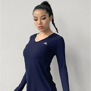 SALSPOR Fitnesscenter Kvinder i Yoga-Shirt med Lange Ærmer Hætteklædte Sport T-Shirt Absorbere Sved Hurtig Tør Træning Toppe Trænings-og Kører Sportstøj