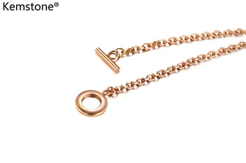 Kemstone Trendy 20 CM Rustfrit Stål Hjerte Rose Guld Sølv Forgyldt Charms-Armbånd-Smykker Til Damer