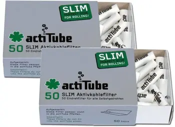 ActiTube Slim-aktiveret kul filtre (7,1 mm, 2 pakker af 50 Stk.) aktivt kul filtre., 0, 1 enhed pack