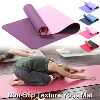 183x61x0.6cm TPE Yoga Double Layer Non-Slip Mat Yoga Sport Fitness Motion Pad Til Fitness, Gymnastik og Pilates
