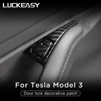 LUCKEASY For Tesla Model 3 og Tesla Model Y 2017-2020 Bil låse døren/vinduet knappen dekorative ændring ABS patch 14pcs/sæt