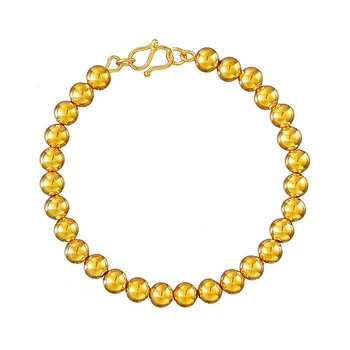 Ethlyn Mode Guld Farve Perle Armbånd Armbånd til Kvinder Rund Kugle-Form, Beaded Armbånd Afrikanske Smykker B185