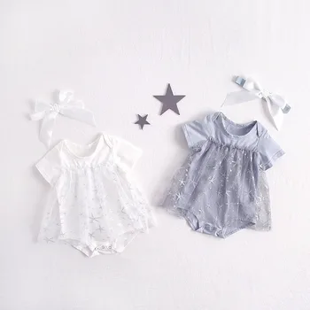MILANCEL baby bodyer mesh nederdel heldragt i bomuld infant piger tøj kortærmet baby tøj