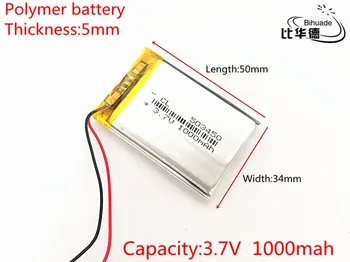 3,7 V 1000mAh 503450 Lithium-Polymer-LiPo Genopladeligt Batteri li-ion celler