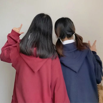 Jakker Kvinder 2020 Efteråret Løs Lynlås Smarte Fritid Kawaii Japan Style Hætteklædte Søde Piger Bomuld Dame Outwear Nye Mode Toppe