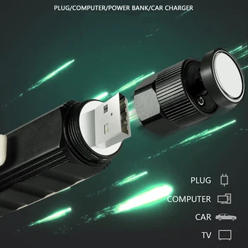 LED Lommelygte, der Arbejder Lys USB-Opladning indbygget Batteri Fakkel Reparation Lampe Camping Hånd Lys Med Magnet Clip M19