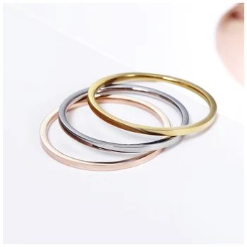 3pcs ring sæt til Rustfrit Stål smykker daglige slid smykker i Hvid/Guld/hvid guld 3-tone farver finger ringe