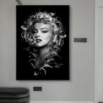 Tilbud Sort Hvid Marilyn Monroe Plakat Lærred Maleri Udskriver Cool Pige Væg Kunst Billede For Værelset Home Decor ~ Home Decor Neofengshui.dk