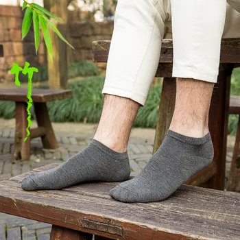 3pairs/masse sommeren mænds bambus fibre usynlige båd sokker ankel sokker mandlige mode sok tøfler bomuld sokker