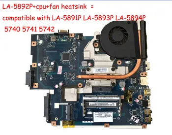 LA-5892P med CPU heatsink kompatibel til LA-5891P LA-5893P LA-5894P passe til acer 5741 5740 5742 laptop bundkort virker perfekt