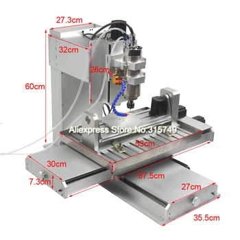 6040 5 akse CNC Router Gravering Maskine med kuglespindel CNC Søjle Type CNC Træ, Aluminium, Kobber, Metal CNC fræser