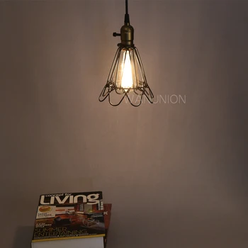 FRLED Mode Vintage Wire Lampe Bur DIY Lampeskærm Industriel Lampe Vogte Buret lampeskærm Vagt Klassisk Sort Nordiske Pære Dække