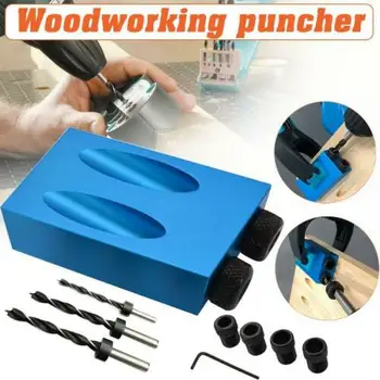 14Pcs Dobbelt Lomme Hul Jig Kit 6/8/10mm 15 Vinkel Adapter til Træbearbejdning Guide