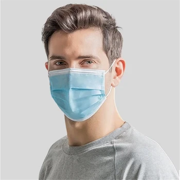 200PCS Disponibel maske Sundhedspleje Maske Disponibel Ørekrog Ansigt Munden Masker 3 Lag Anti-Støv Maske Anti-spyt