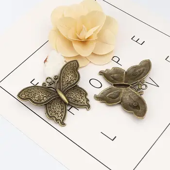 Doreen Kasse Grøn Butterfly Charms Vedhæng Delikat Tilbehør til DIY Neckalce Smykker at Gøre Vedhæng 7x5.3cm ,2stk