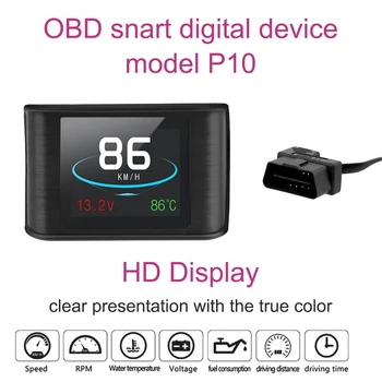 OBD Smart Digital Meter HUD P10 Head Up Display For Bil Speedometer Temperatur RPM Kilometertal Guage